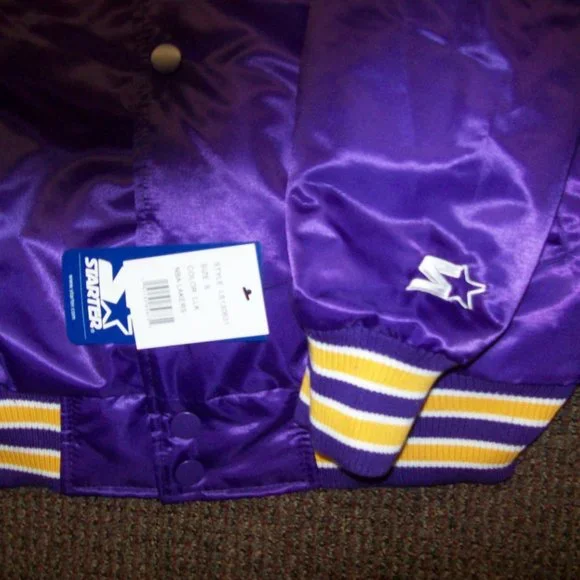 LOS ANGELES LAKERS Starter Snap Down Jacket PURPLE (polyfilled)XL 2X